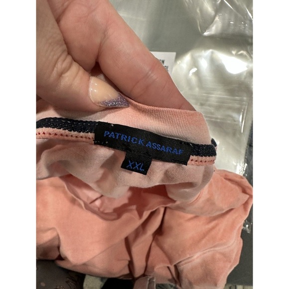 Patrick Assaraf Mens Large Orange Crew Neck Pima Cotton T-Shirt 2XL - Picture 3 of 4